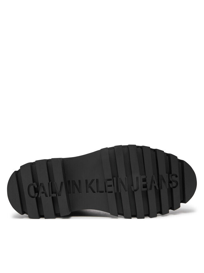 Ботильоны Calvin Klein Jeans Chelsea Flatform Lace Up Boot Mg Lth YW0YW01544 Marrón, коричневый — фото 4