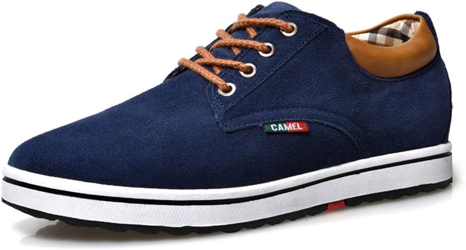 

Мужские невидимые ботинки ailishabroy, увеличивающие рост на 6 см, повседневные кожаные туфли, шнуровка, кроссовки, синий