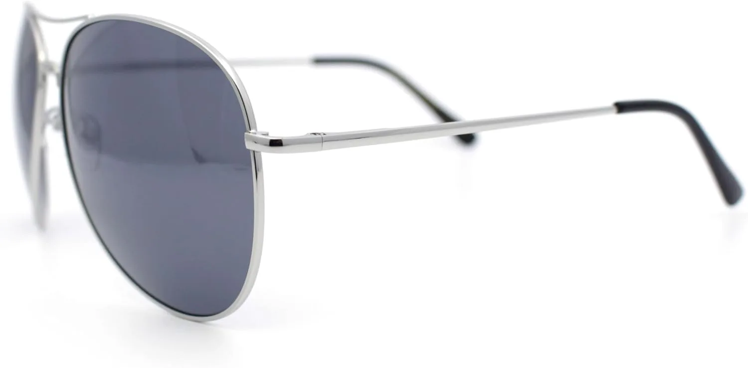 

Мужские солнцезащитные очки SA106 Airforce увеличенного размера в классической оправе с металлическим ободком, модель Officer, Pilot, Silver / Solid Black
