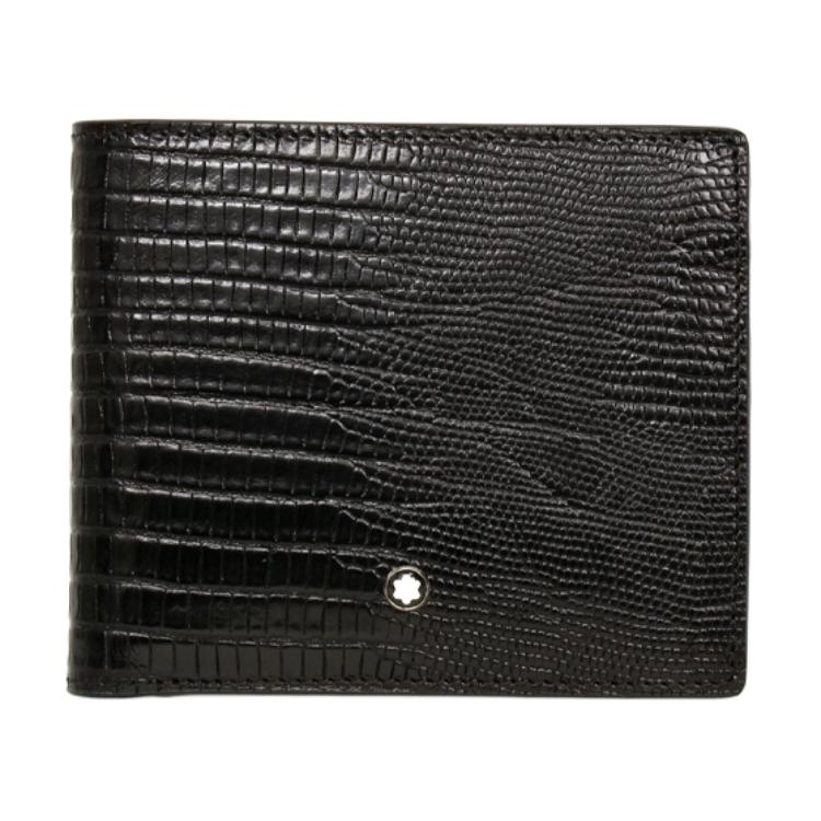 

MONTBLANC Кожаный мужской кошелек с тиснением под крокодила черный
