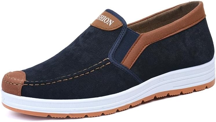 

Мужские повседневные кроссовки низкие с однотонным цветом - легкие, дышащие, с круглым носком для бега на свежем воздухе и повседневной носки Hoalox, темно-синий