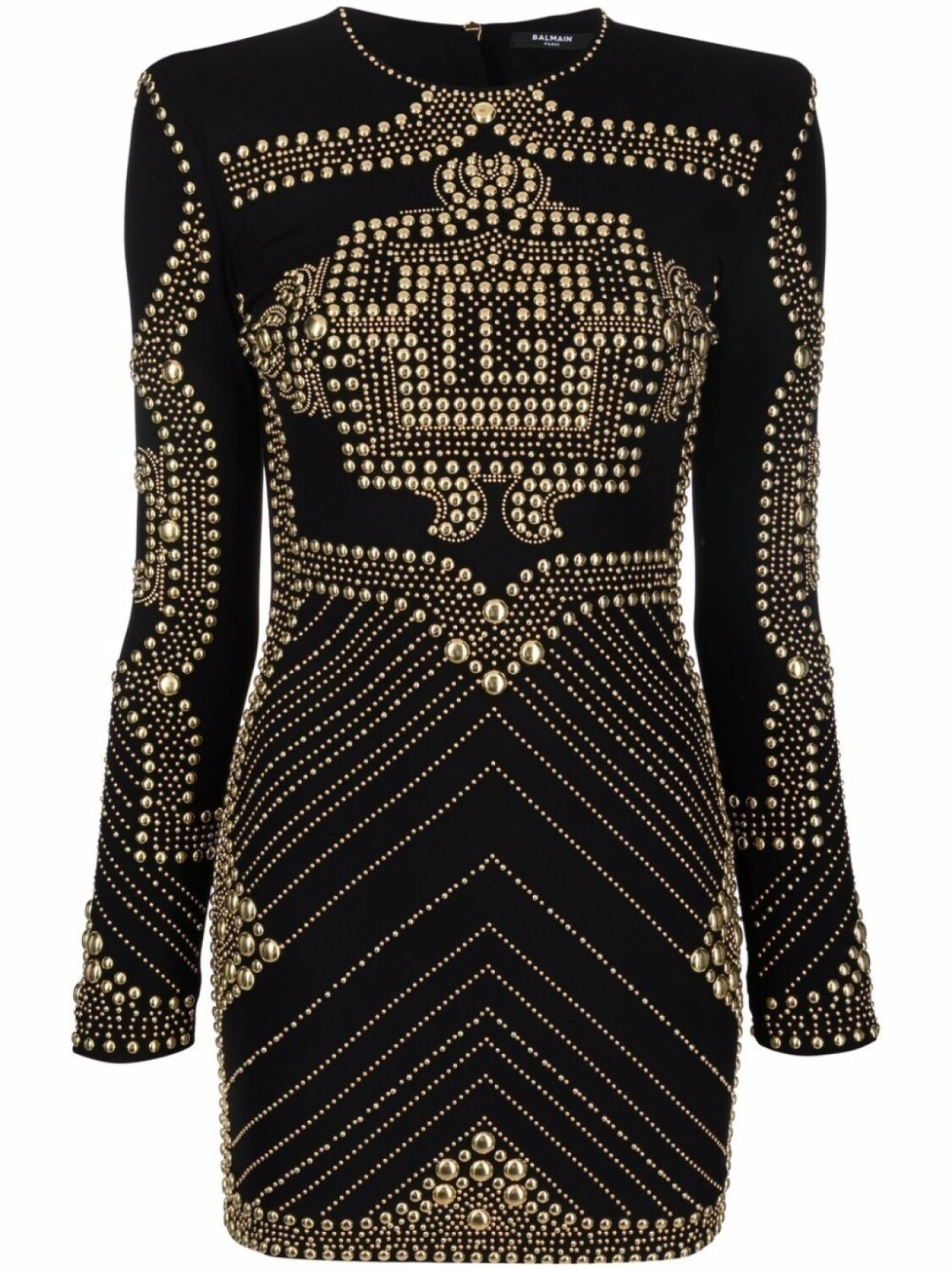 

Balmain платье с заклепками и длинными рукавами, черный