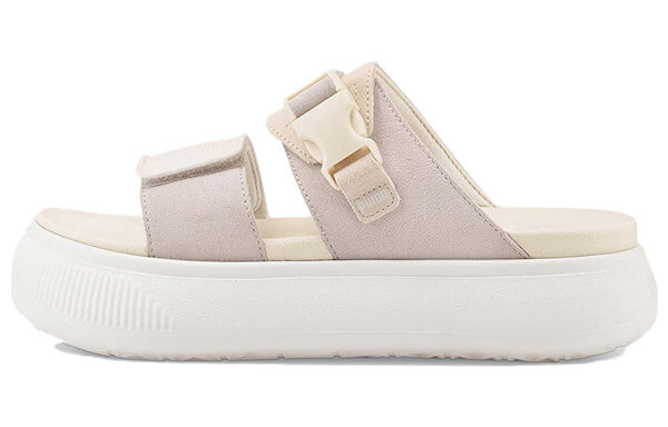 Тапочки suede mayu sandal 'nimbus cloud pristine' Puma, белый — фото 2