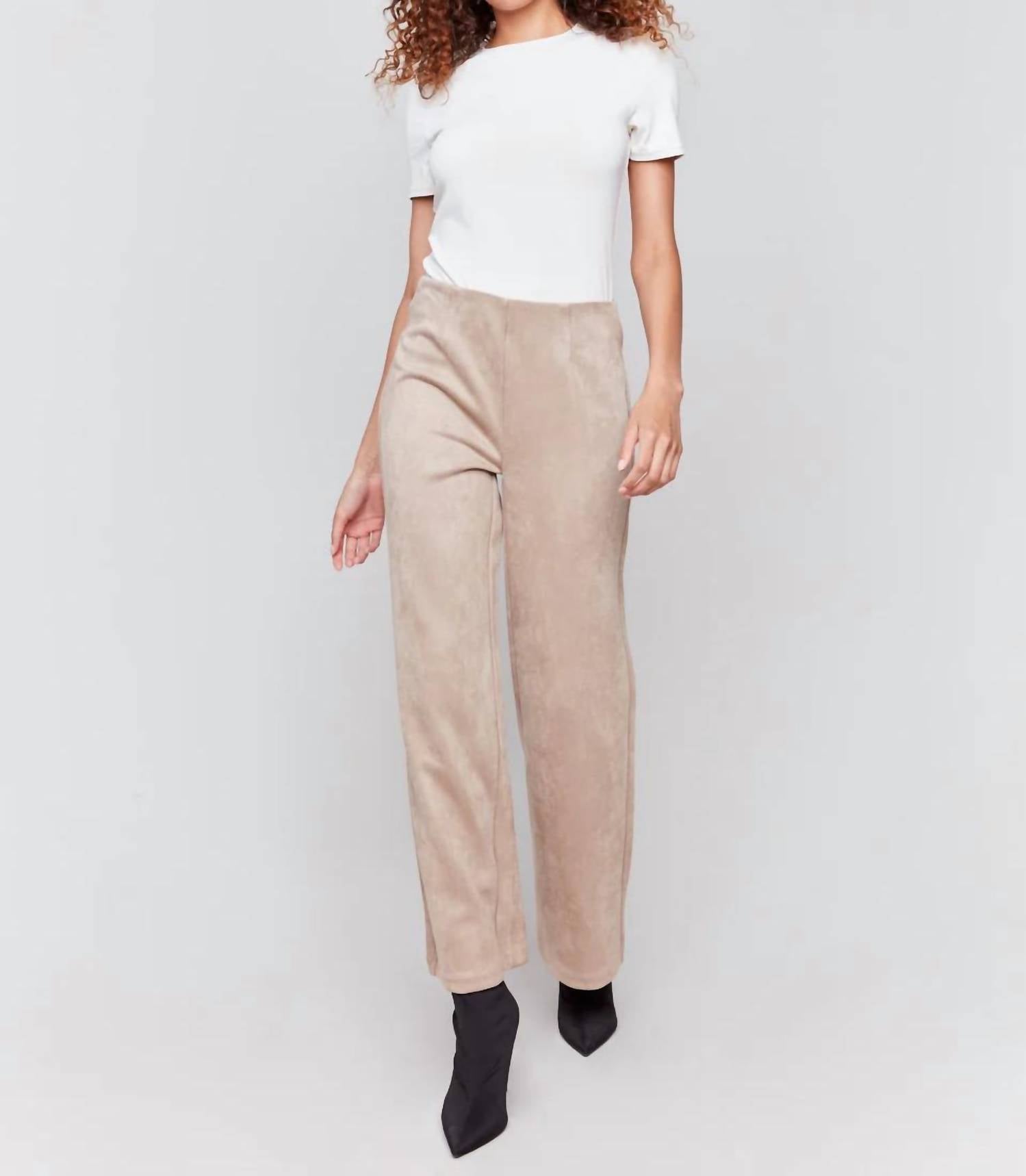 

Нарядные широкие брюки из натуральной замши CHARLIE B, цвет natural suede