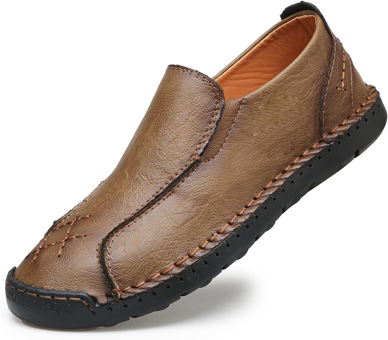 

Мужские кожаные слипоны-пенни лоферы, повседневные туфли для прогулок и вождения, ручной работы, комфортные мокасины Dacnakby, хаки