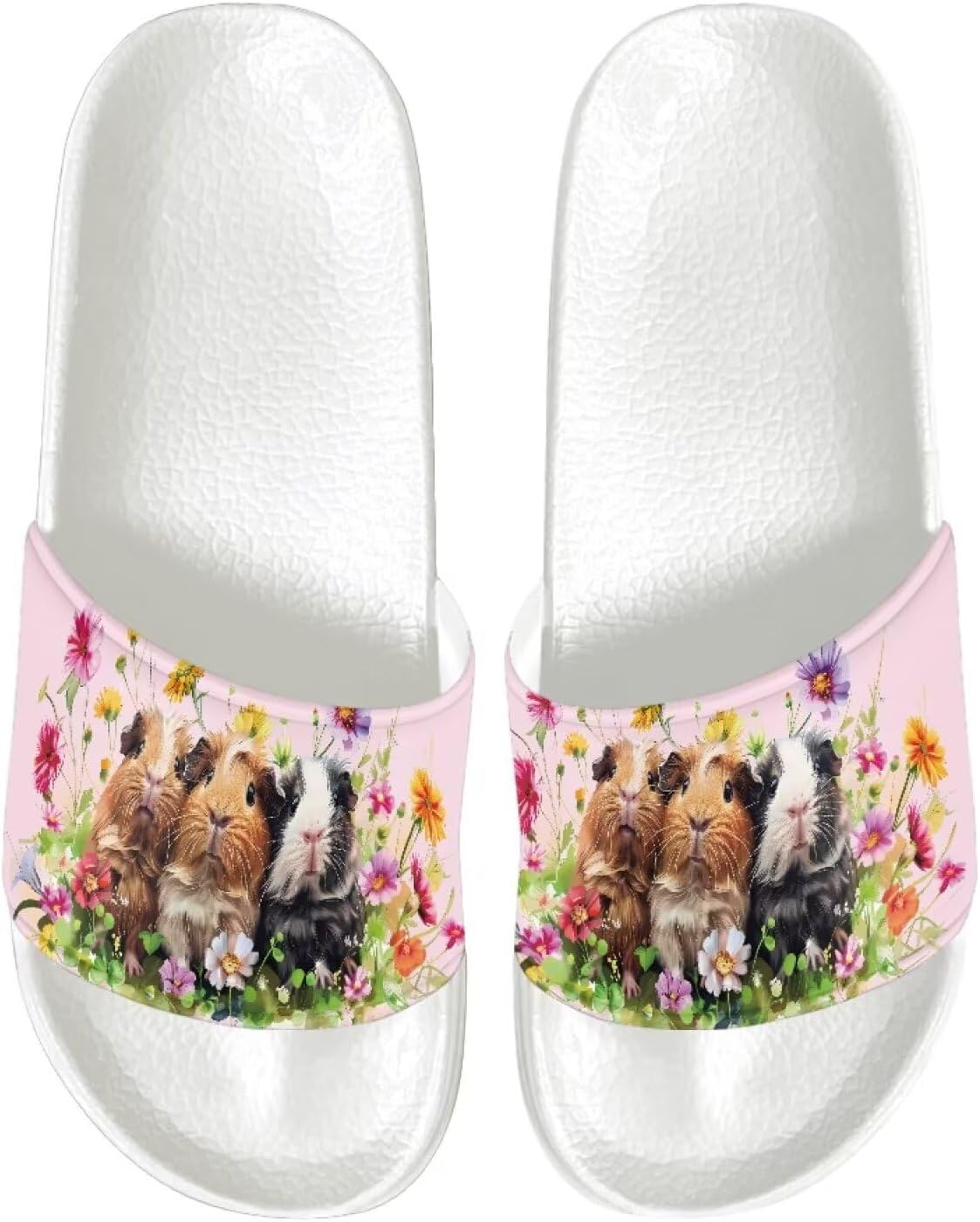 

Женские летние плоские сандалии на шлепке с открытым носком, мягкие шлепанцы, летние нескользящие тапочки Judentidos, Guinea Pig Floral