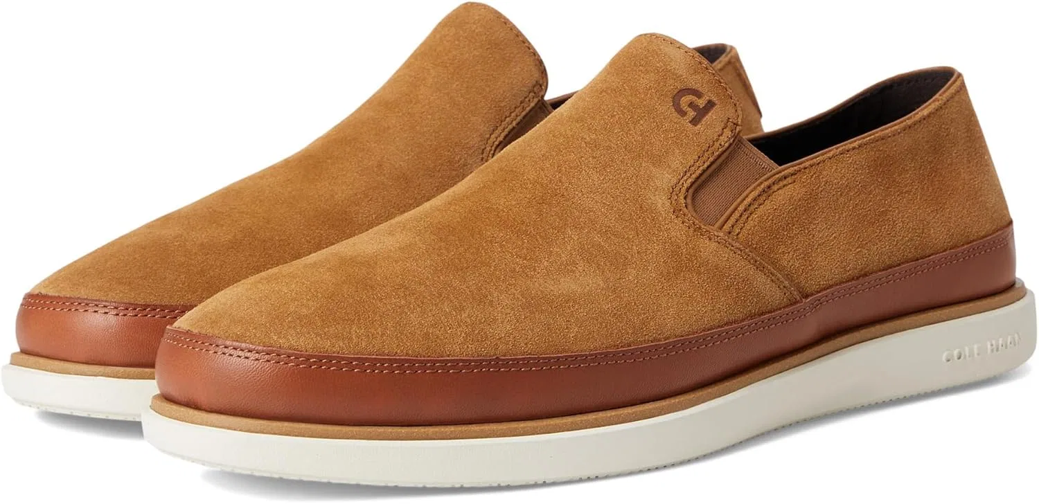 Мужские лоферы Cole Haan Grandpro Strawspoint Twin Gore, серый/темно-серый/слоновая кость