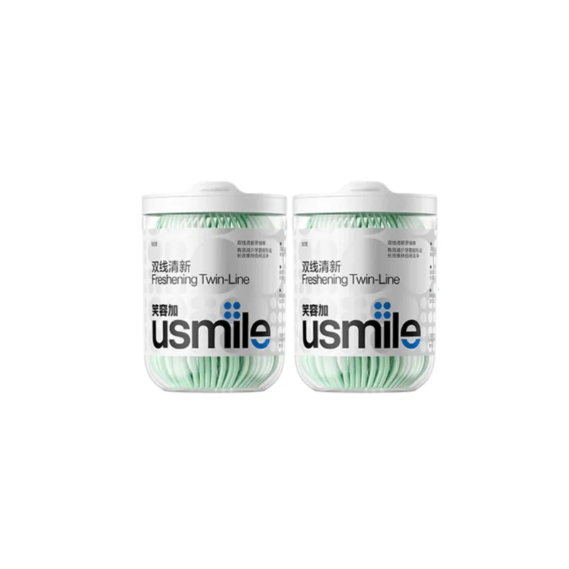 Набор для чистки межзубных промежутков Little Seahorse Dual Line Fresh Anti Cavity Usmile, Double Line Fresh Floss Sticks 50 Pcs*2