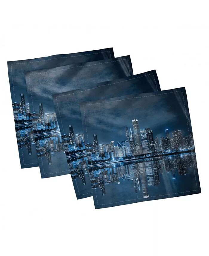 

Набор из 4 салфеток Chicago Skyline, 12 x 12 дюймов Ambesonne, мультиколор