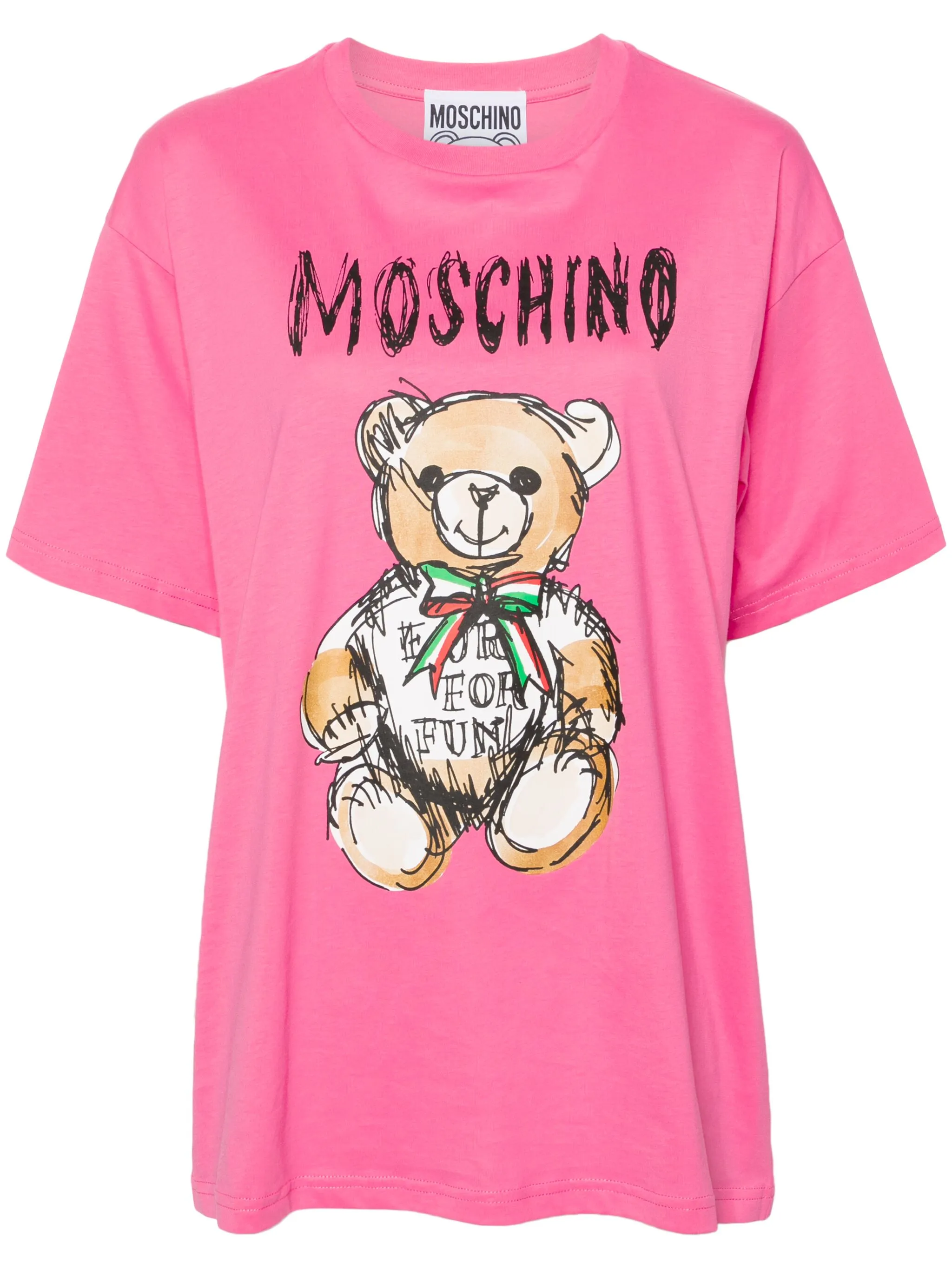 

Футболка с принтом Teddy Bear Moschino, розовый