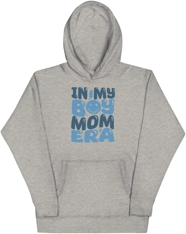 Худи Unisex In my boy mom era retro Generic, серый