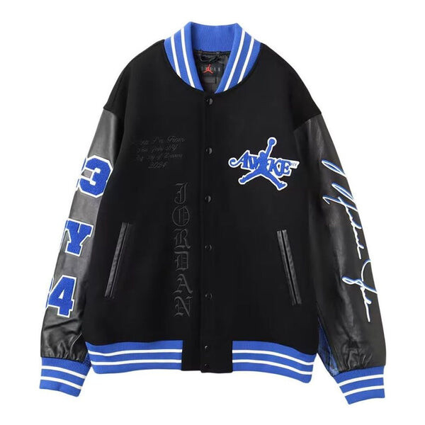 

Куртка x awake ny varsity jacket asia sizing 'black game royal' Air Jordan, черный