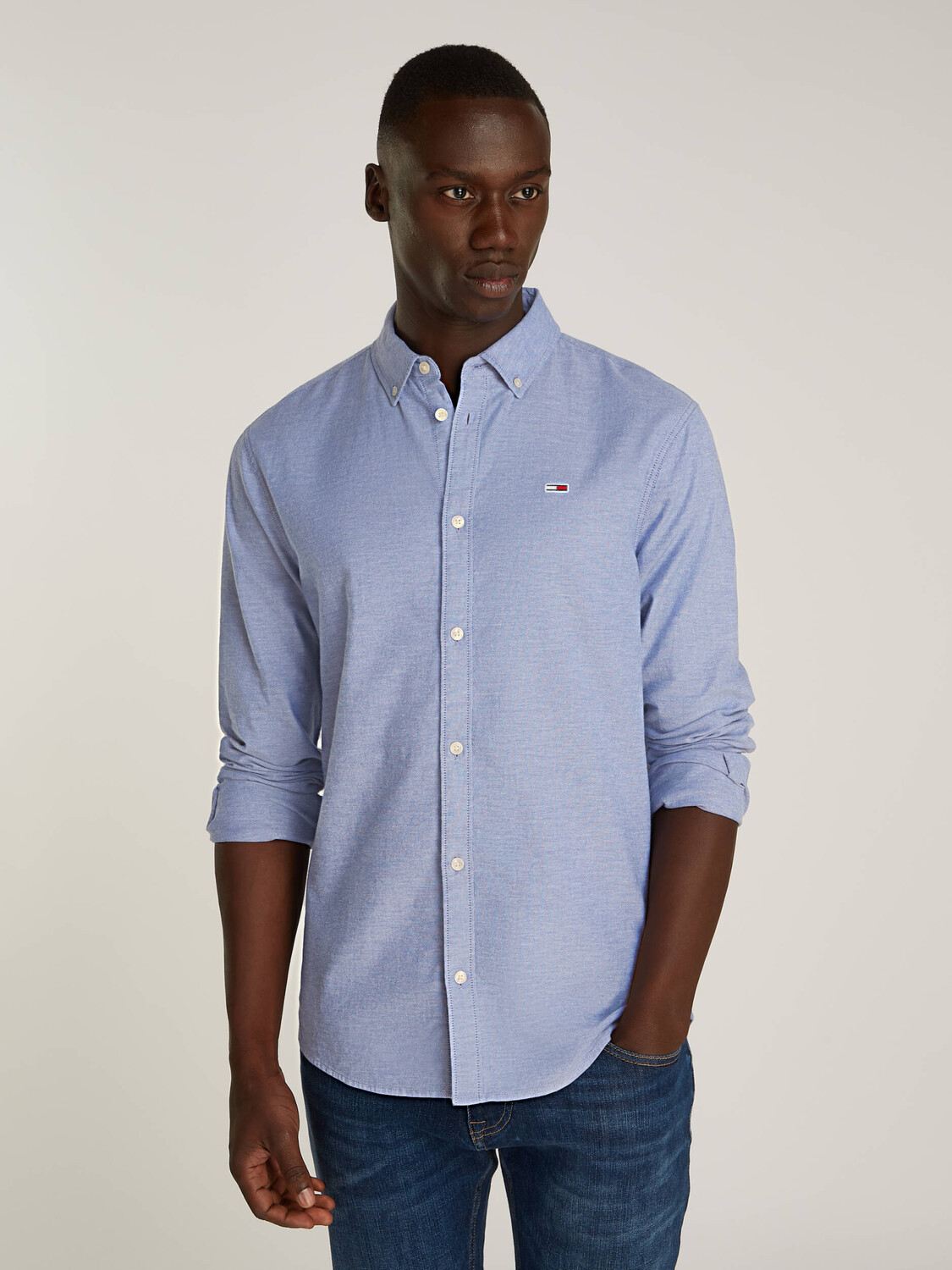 

Рубашка Tommy Jeans Slim Fit, синий