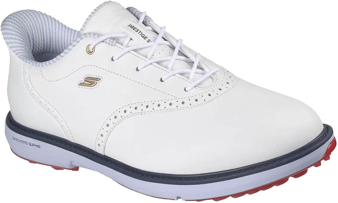 Мужские гольф-кроссовки Skechers Prestige с анатомической стелькой, белый/синий