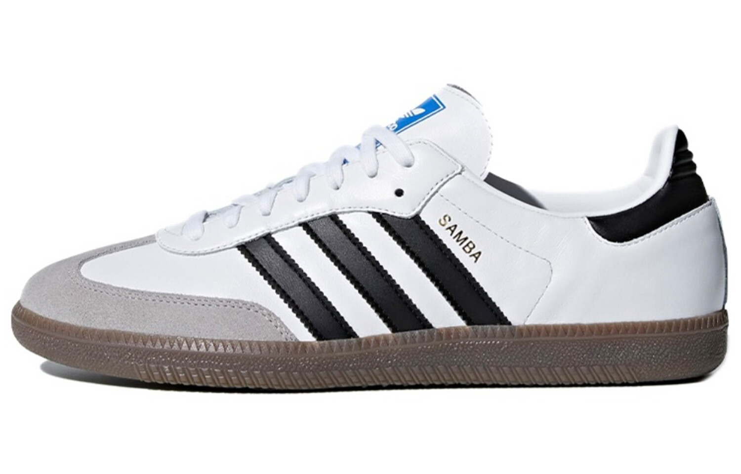 Кроссовки adidas originals SAMBA OG Skateboarding Shoes Unisex Low-top White/blue, темно-синий