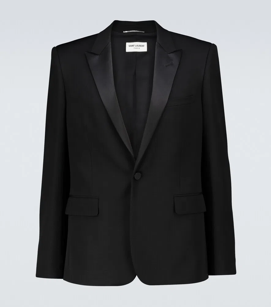 Шерстяной смокинг Saint Laurent, черный