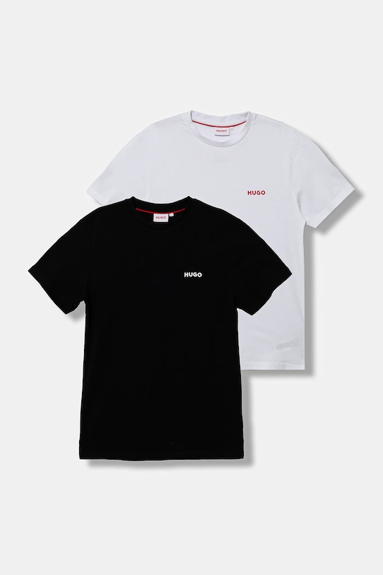 

Детская хлопковая футболка, упаковка 2 шт. Hugo, черный