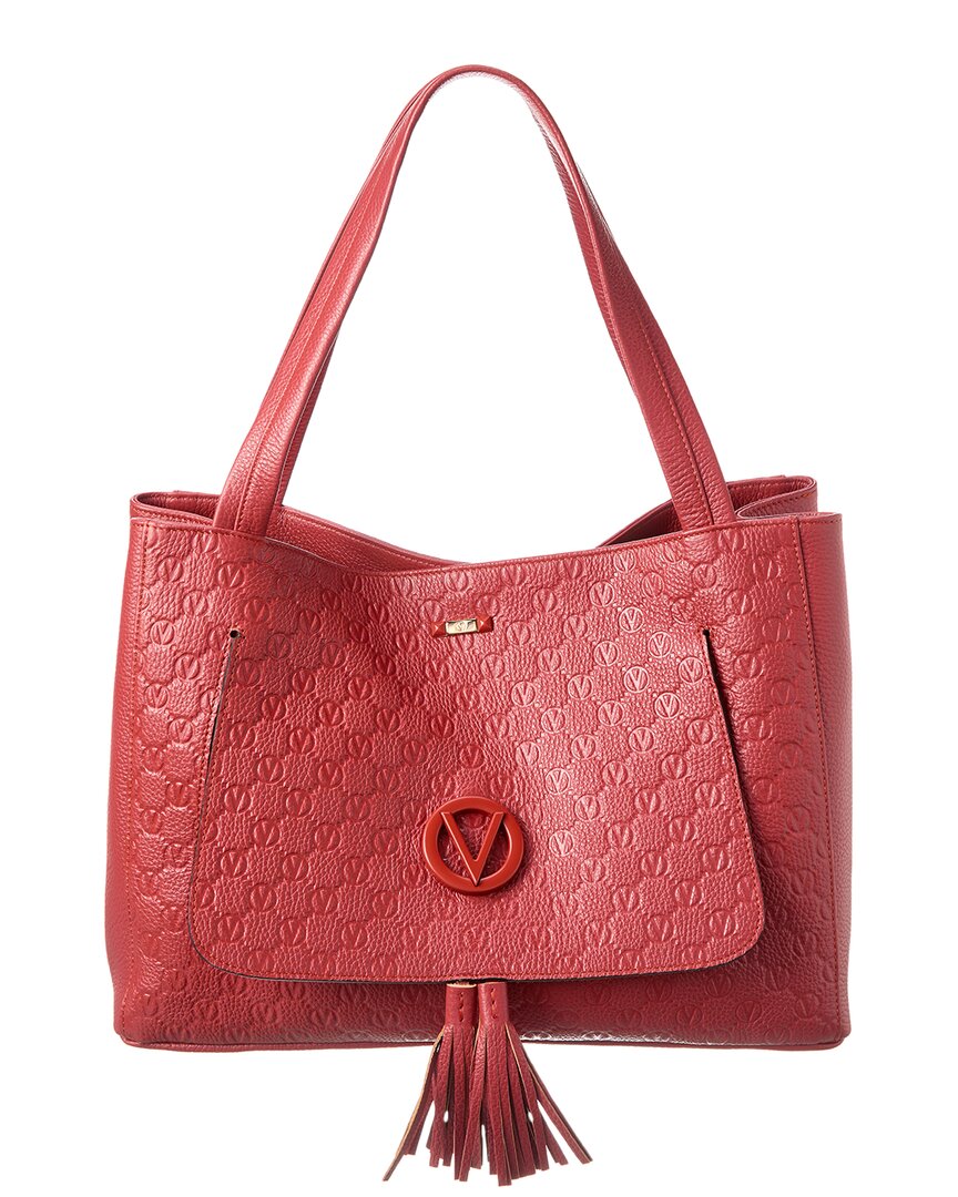 

Валентино от Марио Валентино Олли Долларо Монограмма Кожаная сумка-тоут Valentino by Mario Valentino, красный