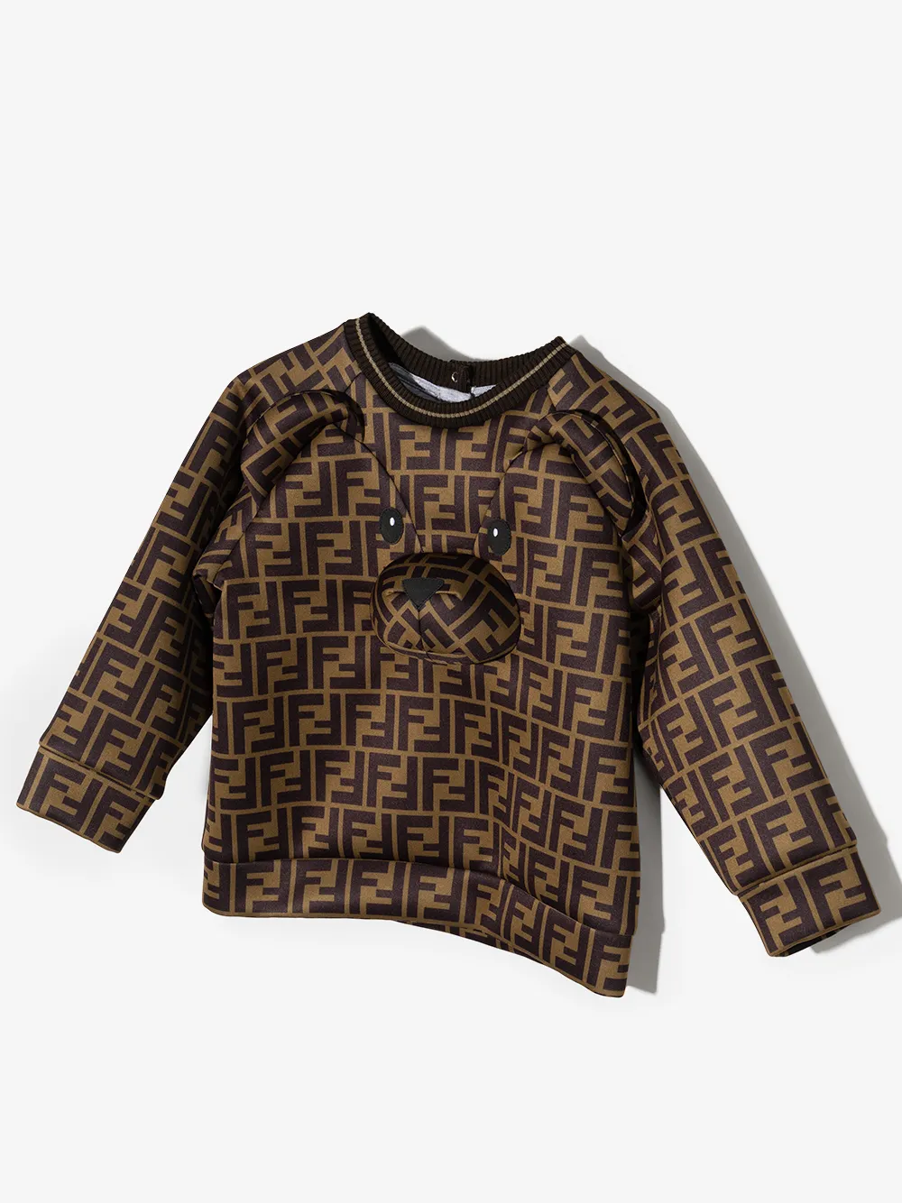 Толстовка с логотипом FF FENDI KIDS, коричневый — фото 2