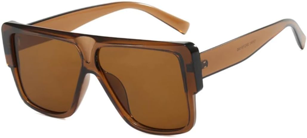 

Модные солнцезащитные очки большого размера для женщин, ретро-градиентные солнцезащитные очки для мужчин, трендовые оранжево-синие солнцезащитные очки VRTRFFTR, Brown Tea