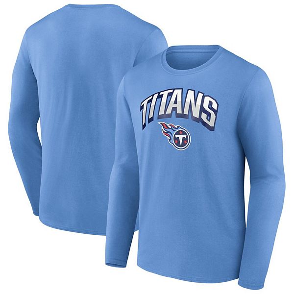 

Мужская светло-голубая футболка с длинным рукавом tennessee titans Fanatics