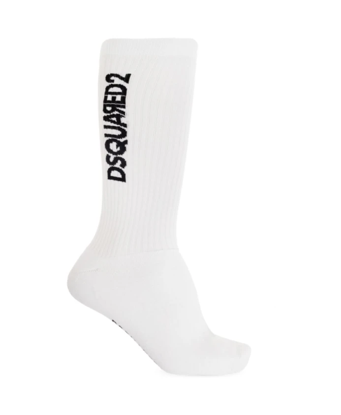 

Спортивные носки из смеси хлопка белого и черного цвета Dsquared2, белый