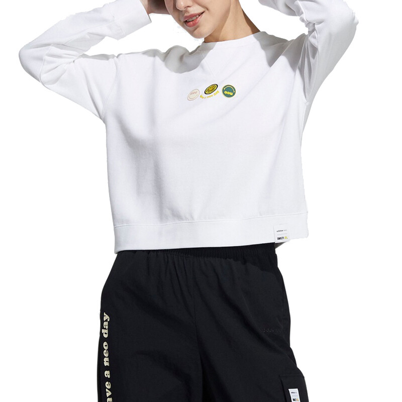 Толстовка Smiley X женская белая Adidas Neo — фото 3