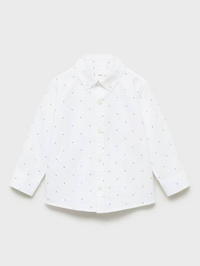 

Детская оксфордская рубашка с принтом лодочек Mango, White