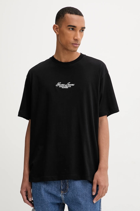 

Хлопковая футболка Guess Jeans, черный