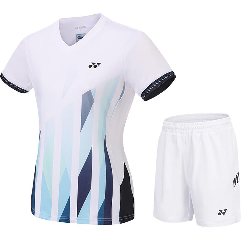 

Повседневный женский костюм YONEX, clothing sets[белый top+белый shorts]