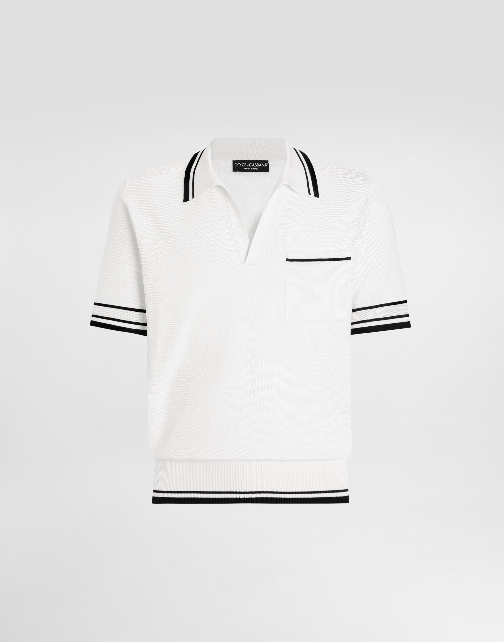 

Поло из шелкового пике Dolce & Gabbana, белый