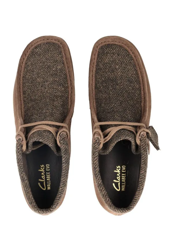 Повседневные кроссовки wallabee на шнуровке Clarks, Brown Combi — фото 3