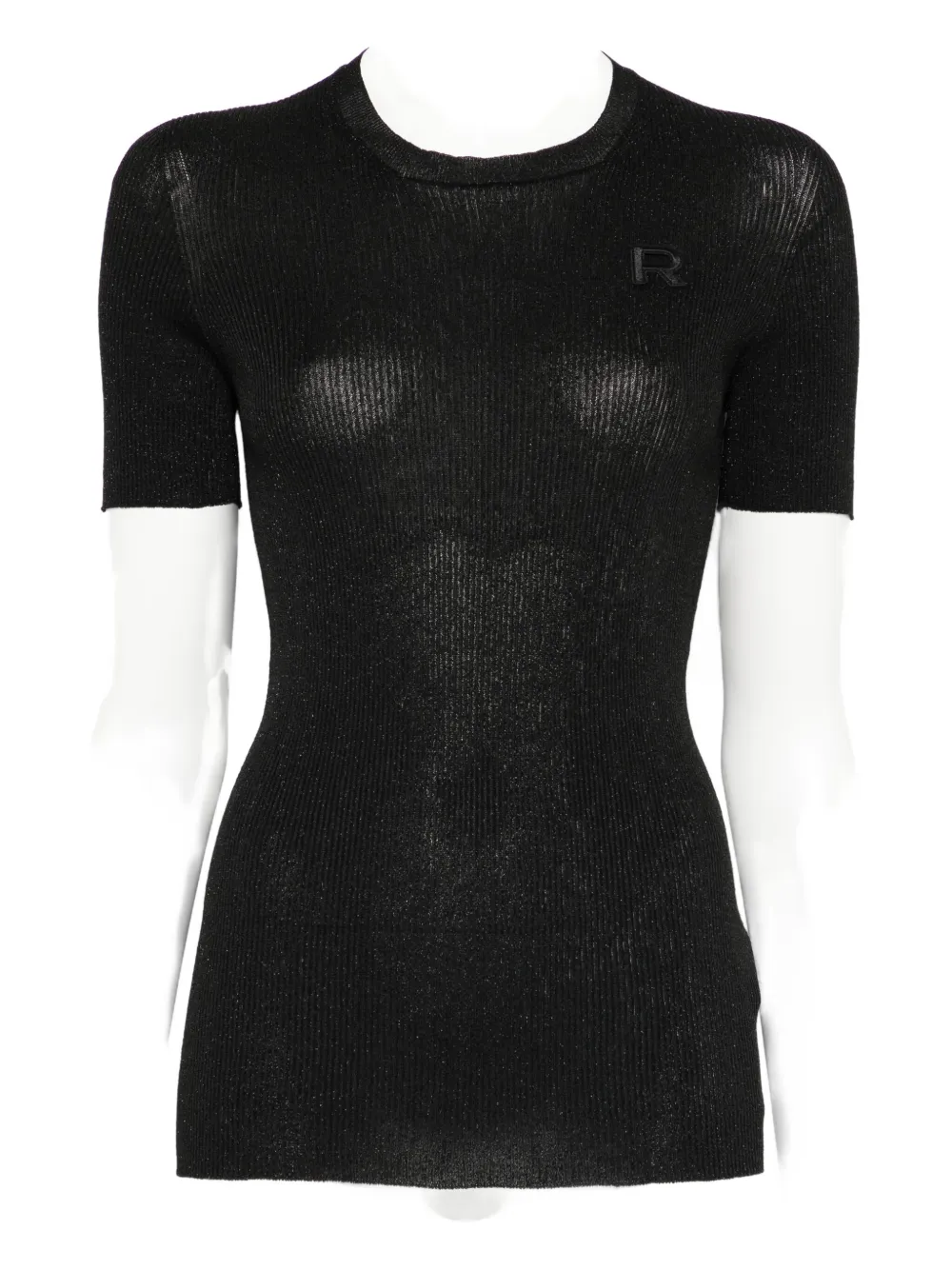 

Вязаная футболка с нашивкой-логотипом Rochas, черный