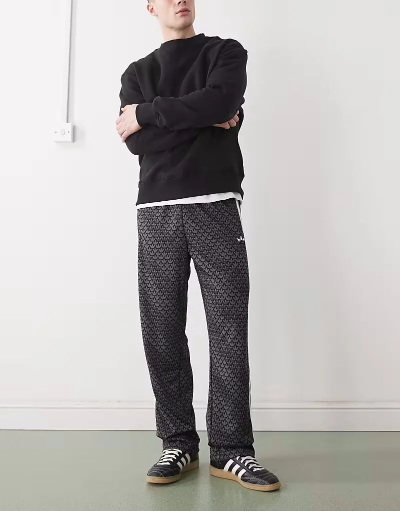 Спортивные брюки Adidas Originals Firebird свободного кроя с монограммой, черные — фото 2