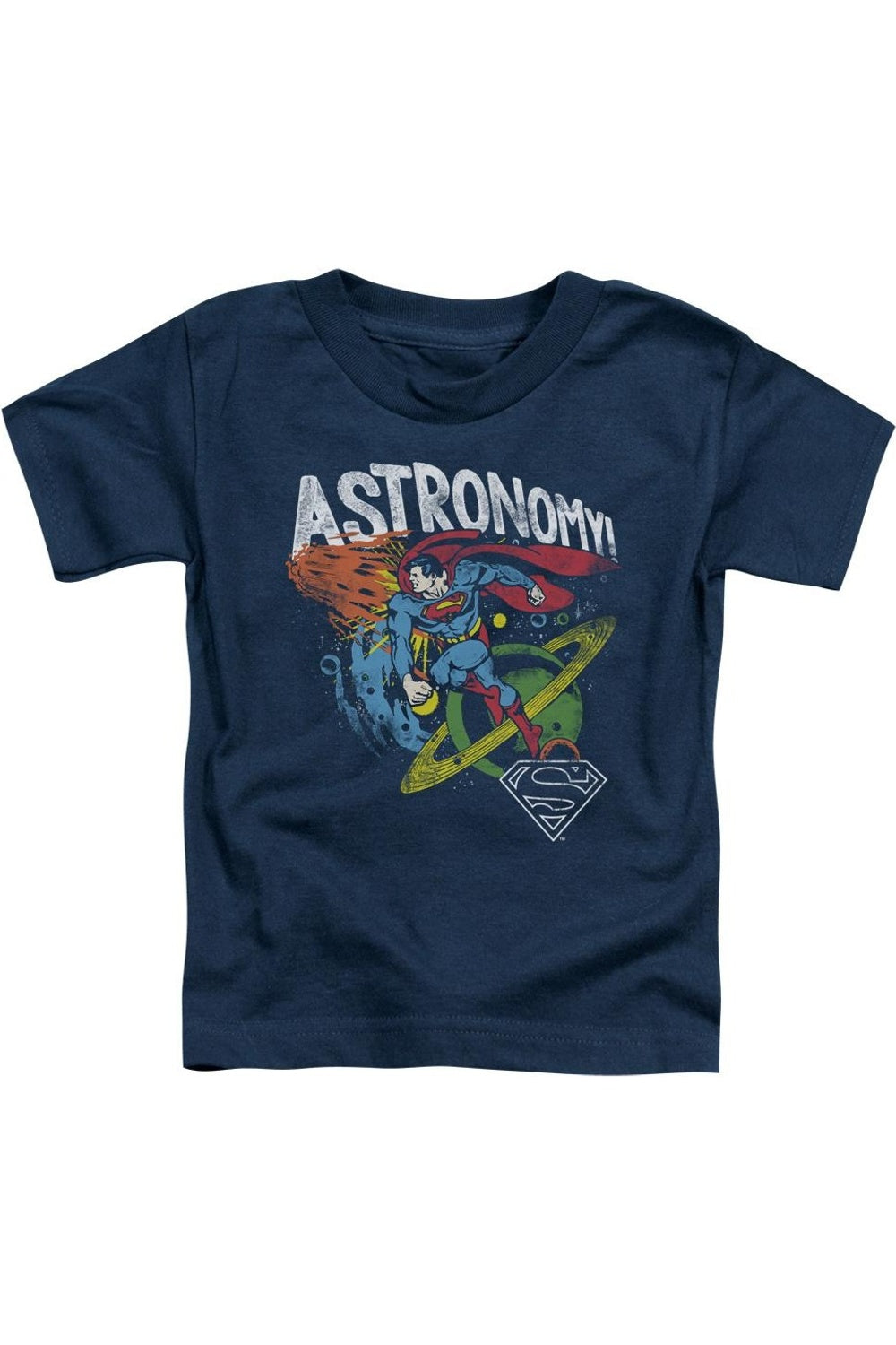 

Футболка с коротким рукавом DC Comics для малышей с астрономическим принтом Gildan, темно-синий