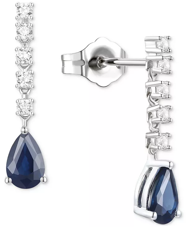 

Серьги-Капельки с изумрудами (3/4 карата) и бриллиантами (1/5 карата) в форме груши из 14-каратного золота (также с рубинами и сапфирами) Macy'S, sapphire