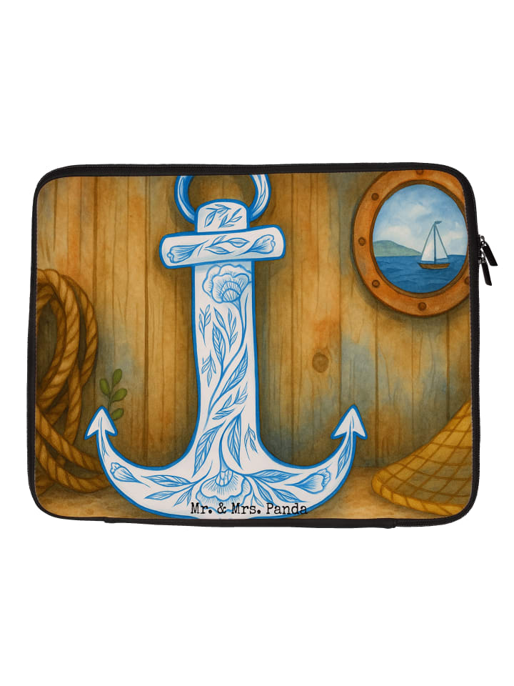 

Mr. & Mrs. Panda Сумка для ноутбука с рисунком в виде якоря синего цвета, без белого слогана