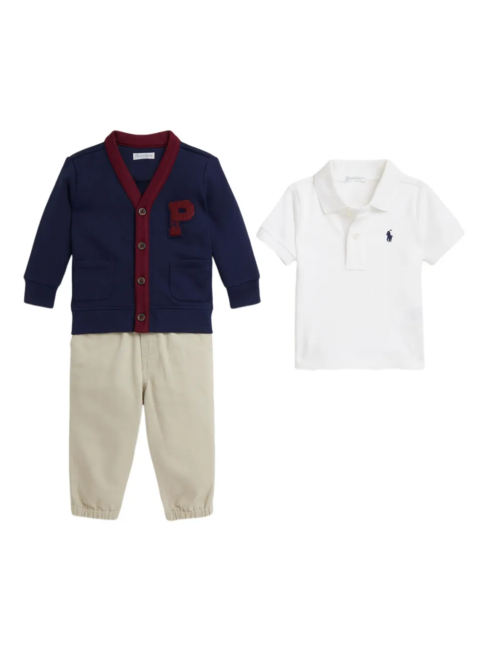 

Комплект из кардигана и брюк с топом POLO RALPH LAUREN KIDS, синий