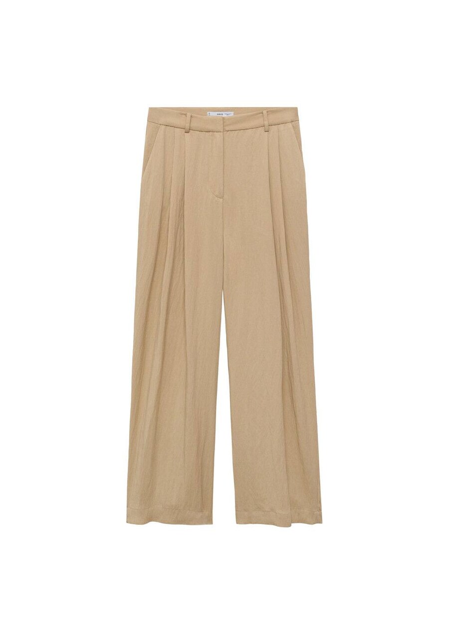 

Широкие брюки со складками спереди MANGO Deia, Beige