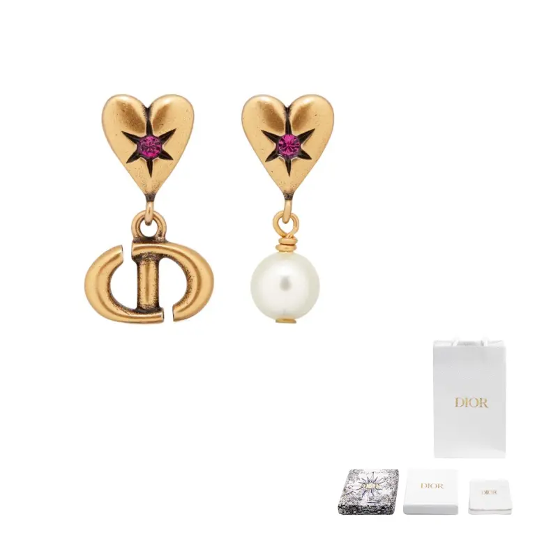 

Женские золотые серьги Metal Artificial Pearl Crystal DIOR
