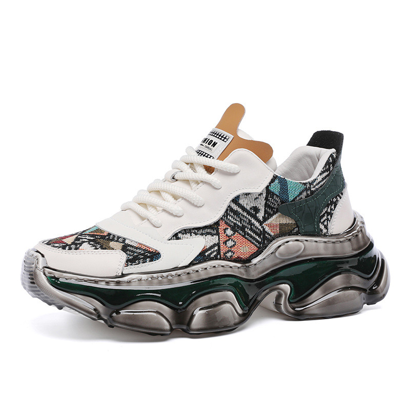 

Devanro Высокие устойчивые к истиранию дышащие низкие массивные кроссовки мужские белые, цвет White