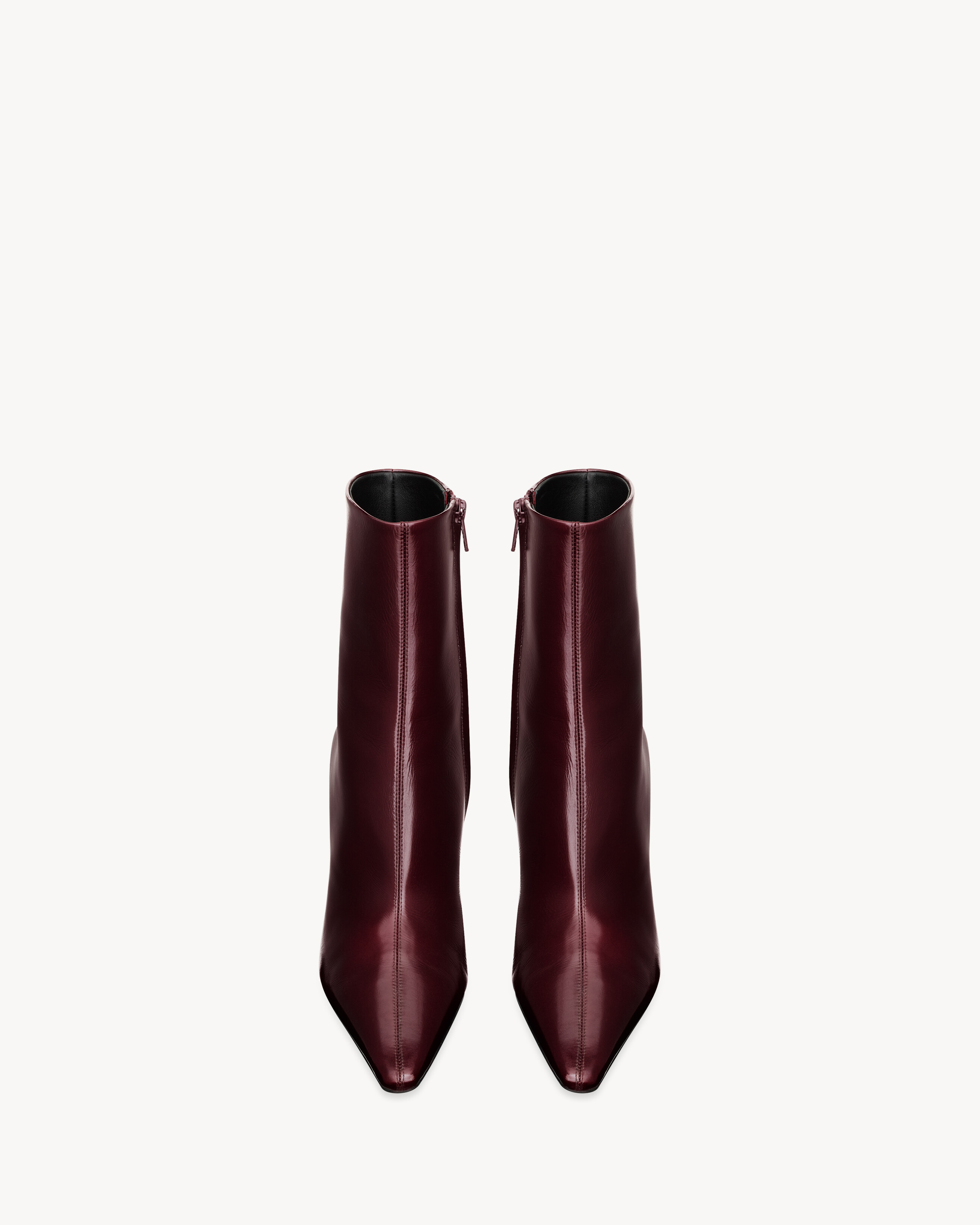 Ботильоны ASHLEY из гладкой кожи Saint Laurent, бордо — фото 2