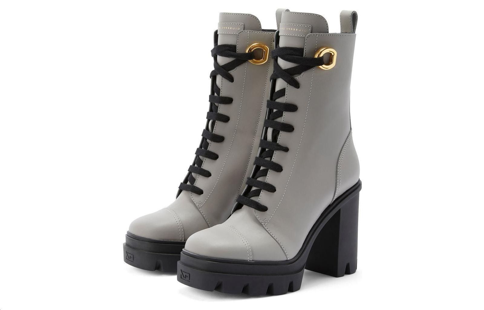Куба Либре 110 мм Женские Ботинки Щиколотка на Шнуровке Giuseppe Zanotti, Серый — фото 4