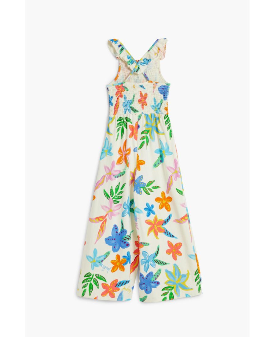 

Детский комбинезон с цветочным принтом Desigual, White