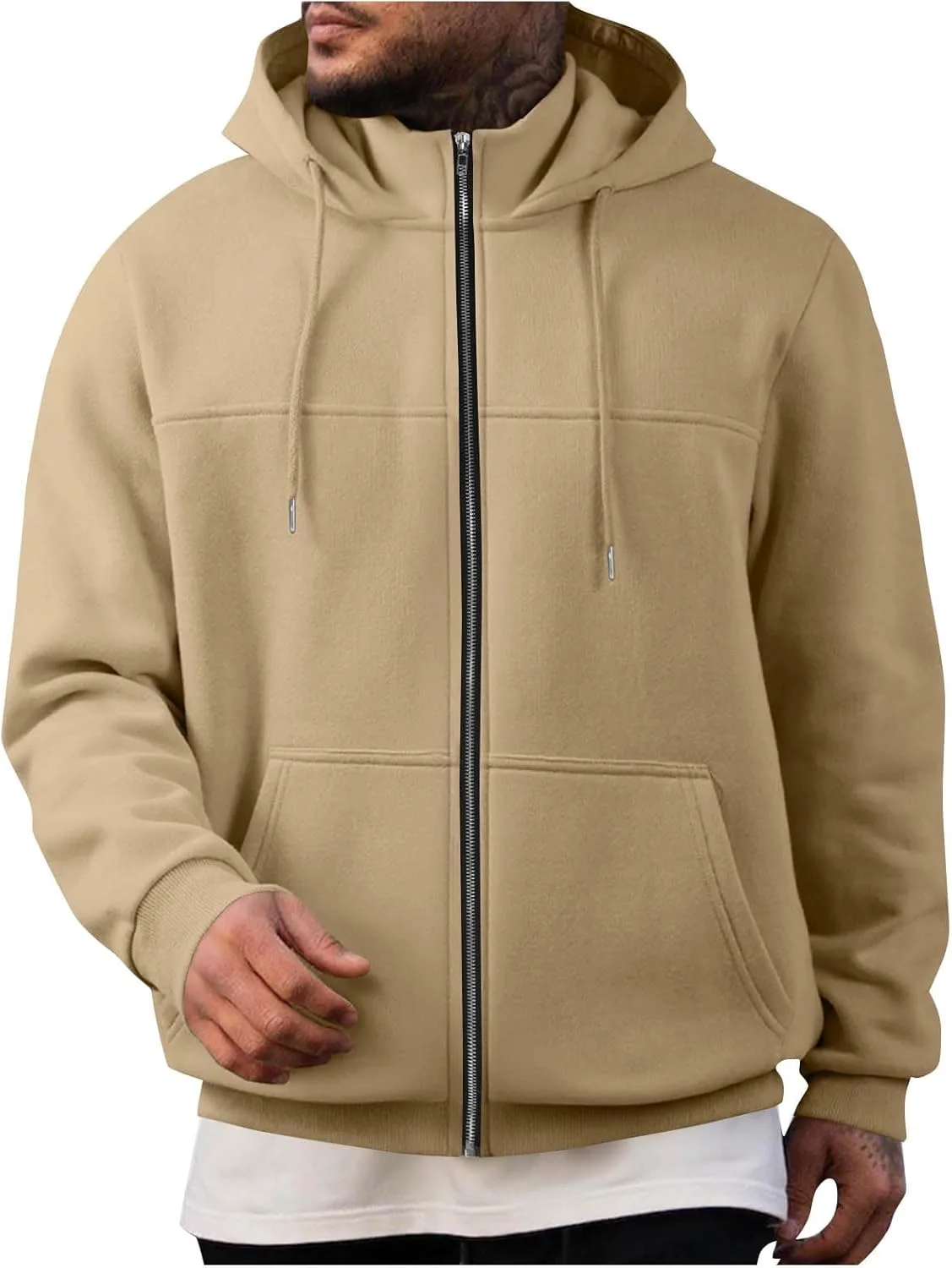 

Мужская толстовка с капюшоном на молнии и воротником стойкой Cambkatl