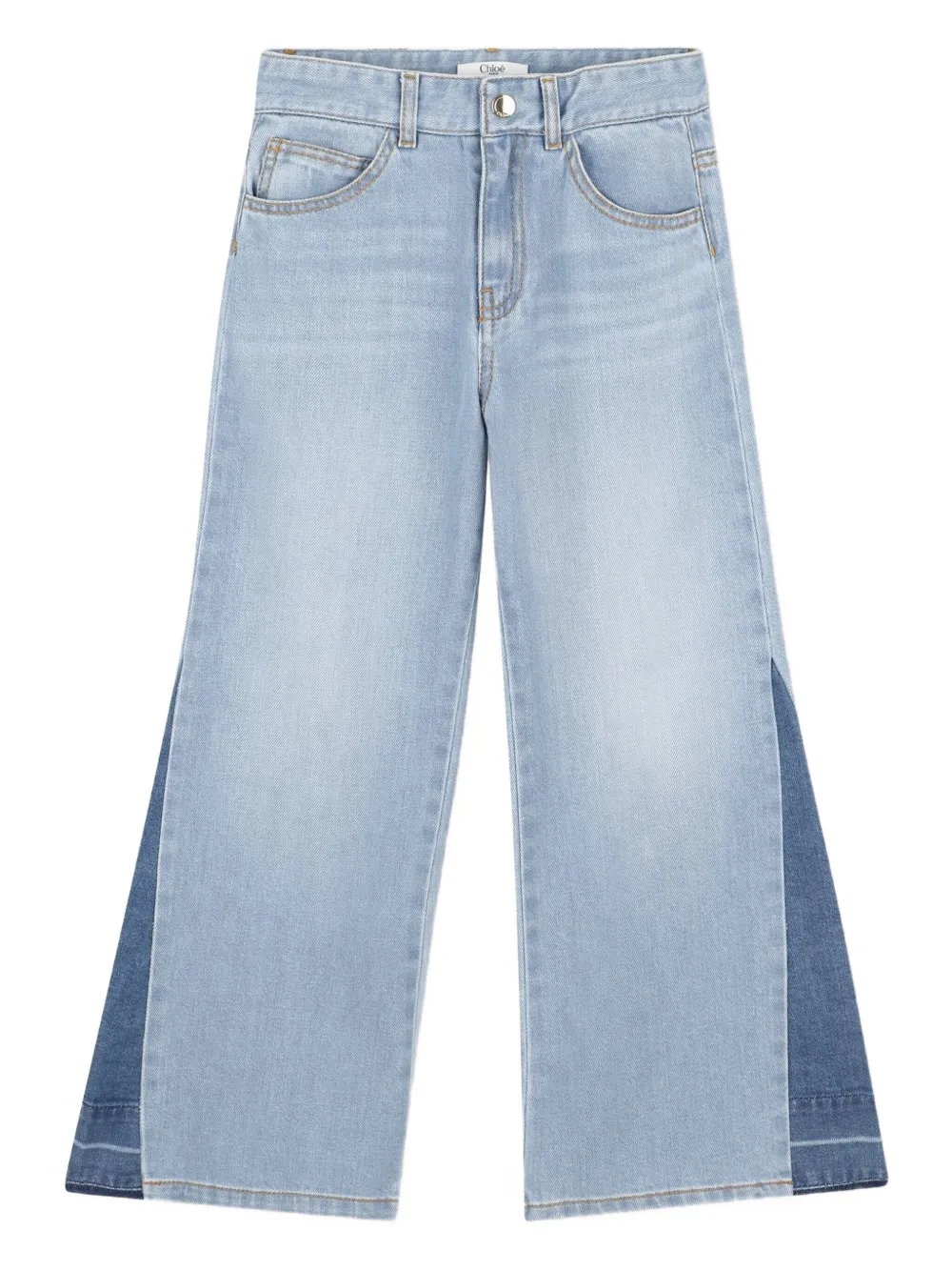 

Широкие джинсы в технике пэчворк Chloé Kids, синий