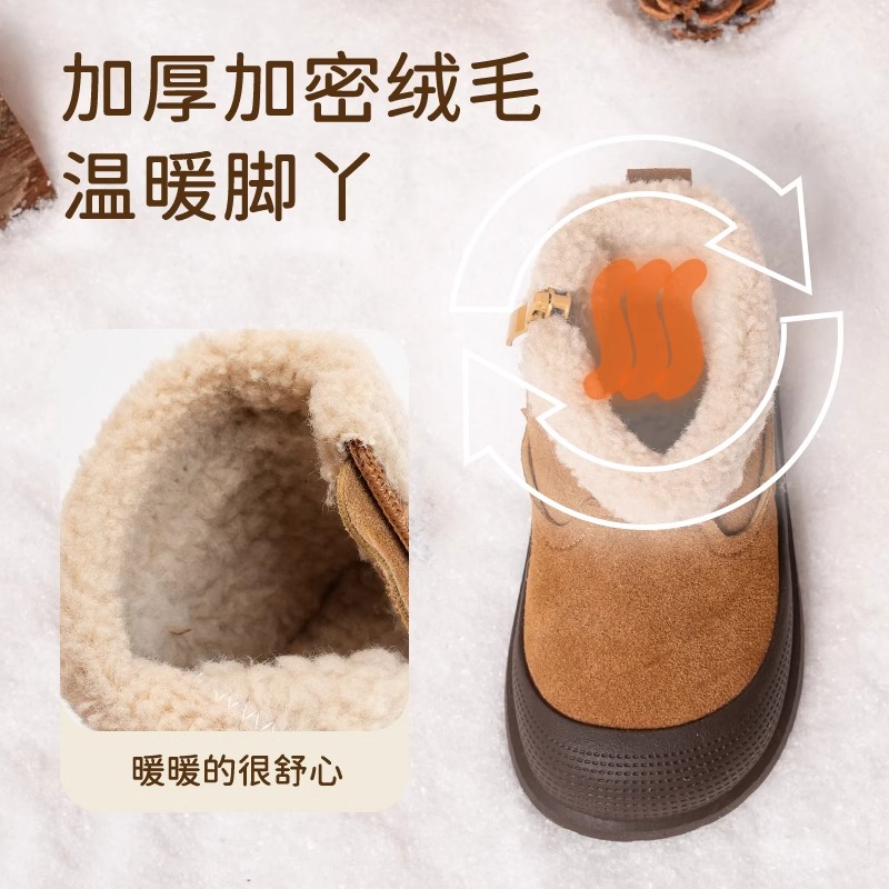 Противоскользящие термосапоги для детей от 3 до 7 лет QINUOSHU, желтый — фото 4