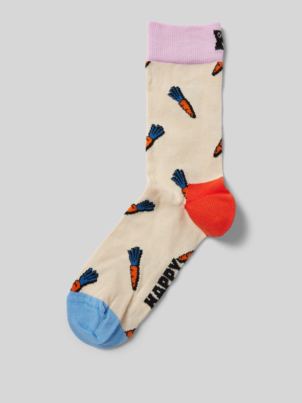 

Носки с добавлением стрейча, модель «Морковка» Happy Socks, кремовый