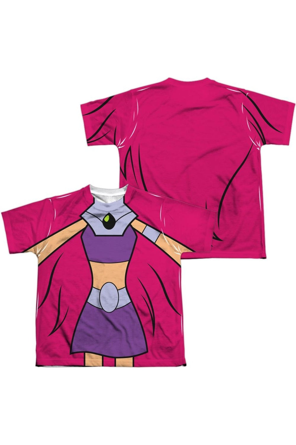

Футболка Teen Titans Go с принтом Starfire спереди и сзади, детская, короткий рукав, полиэстер Gildan, белый