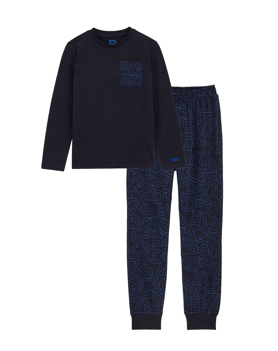 

Пижама WE Fashion, синий/темно-синий